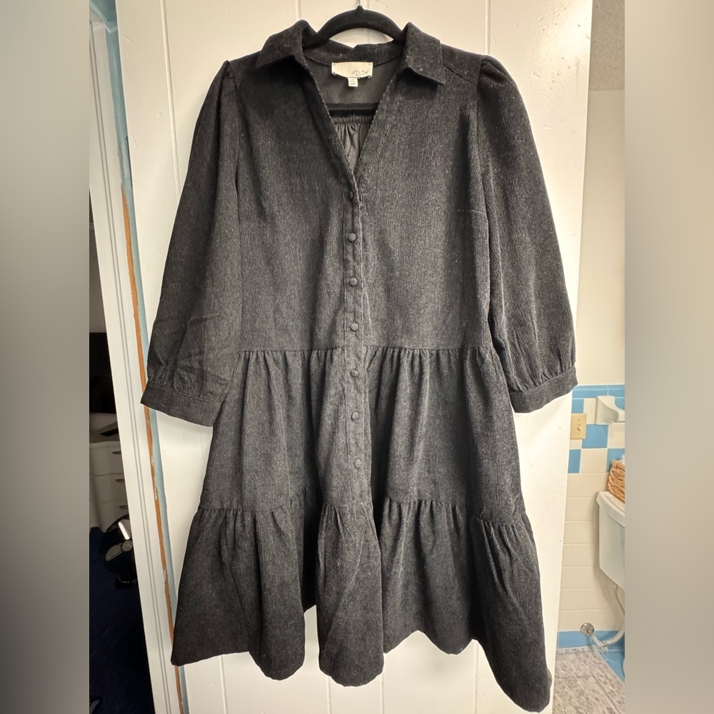 Black corduroy like Dress by Pinch